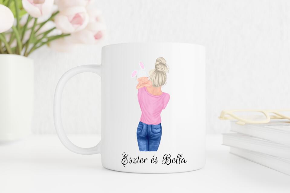 Keresztanyának bögre újszülött mintával